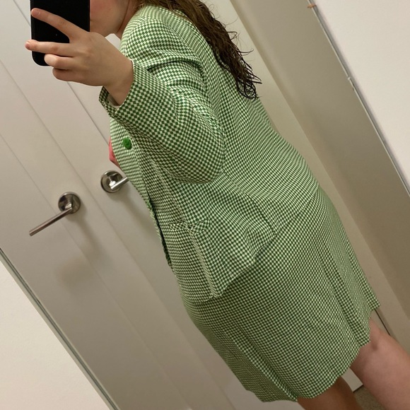 2 piece set blazer skirt gingham green - Picture 3 of 16